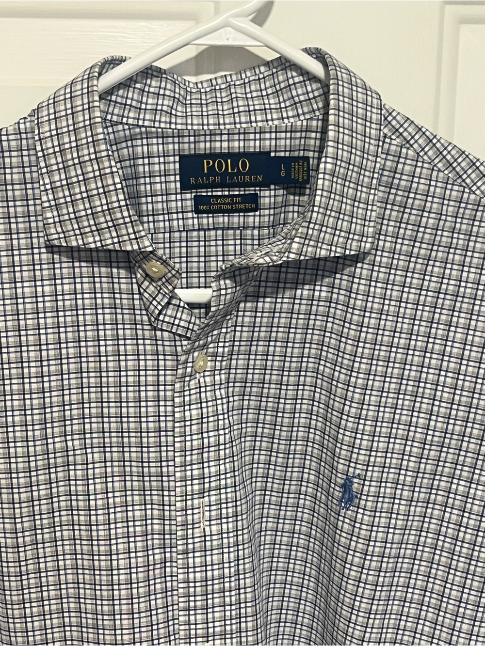 Polo Ralph Lauren L/S Shirt - Classic Fit - plaid - white/blue/gray - Mens L